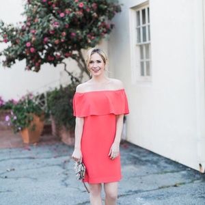 Charles Henry Pink Off Shoulder Mini Dress Sz Med